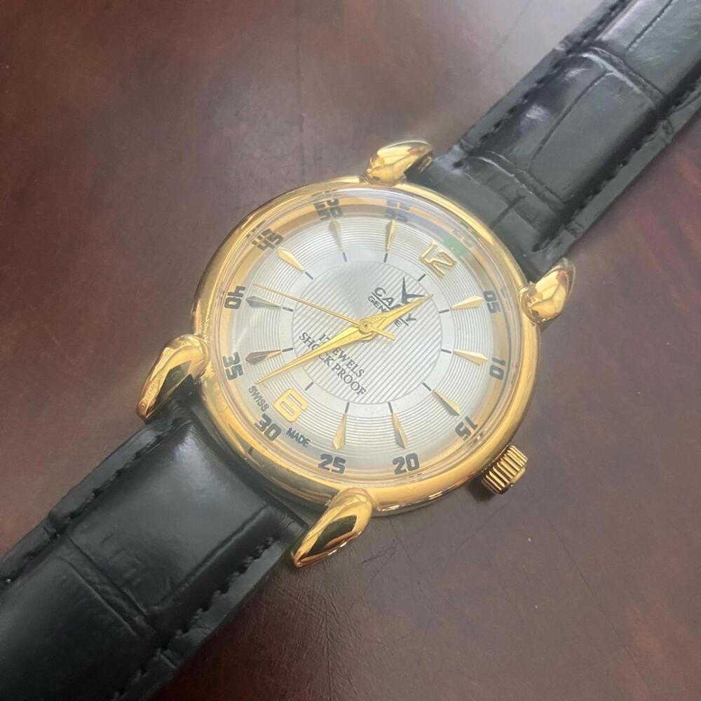 Rare Vintage Camy 36mm Hand Wind Gold and Black Men's Watch‎